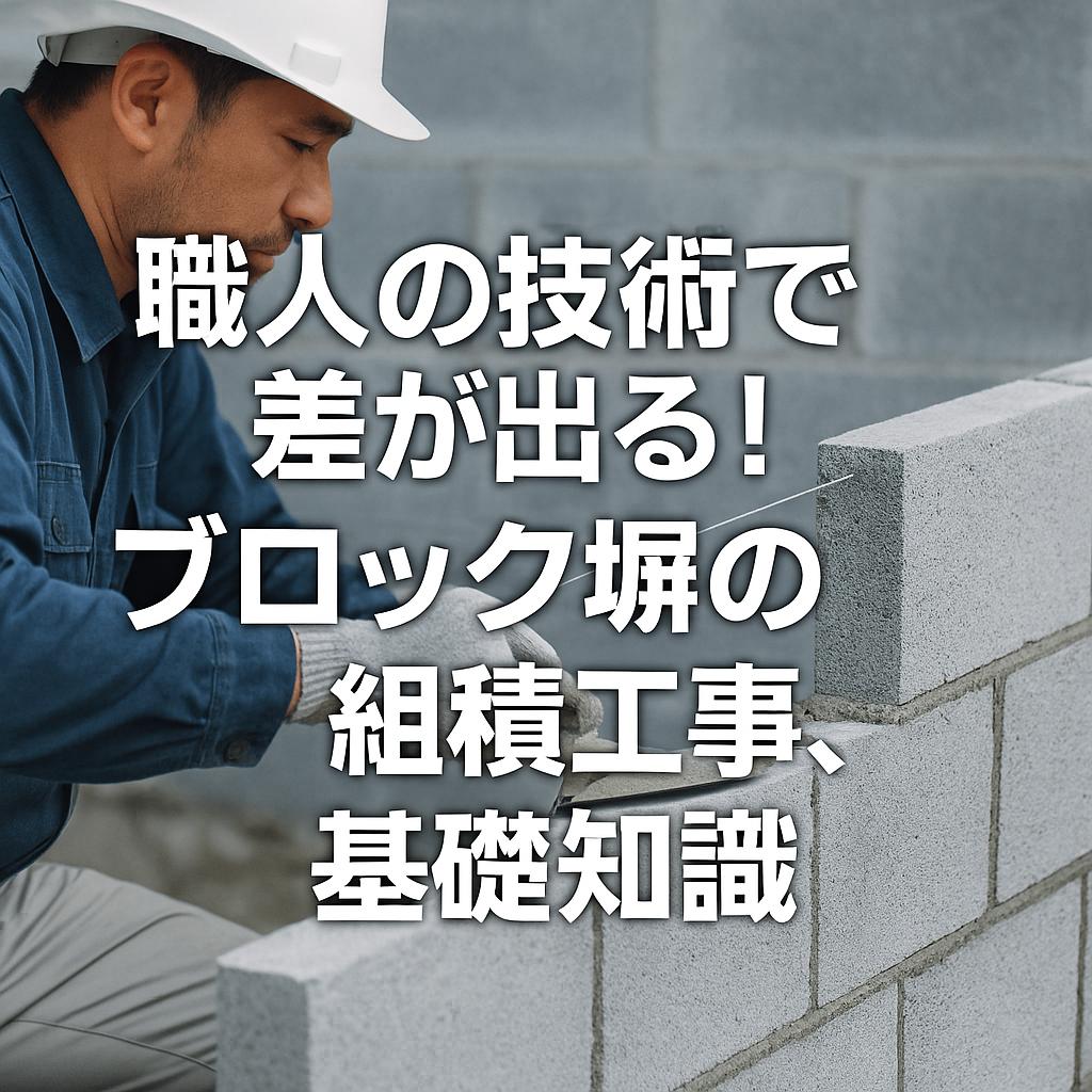 職人の技術で差が出る!ブロック塀の組積工事、基礎知識