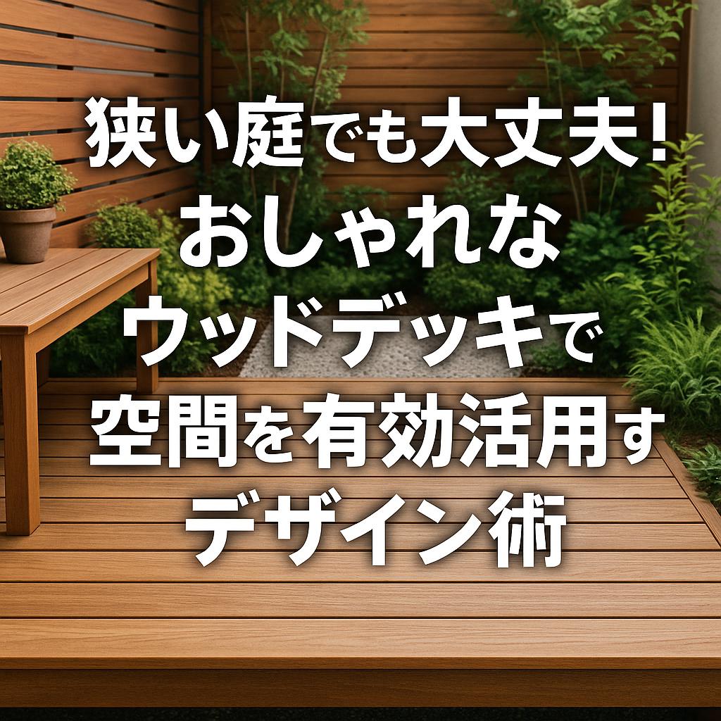 狭い庭でも大丈夫！おしゃれなウッドデッキで空間を有効活用するデザイン術