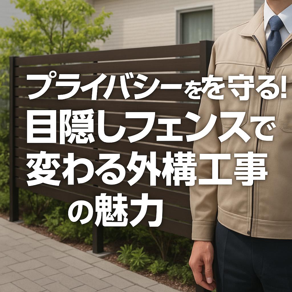 プライバシーを守る！目隠しフェンスで変わる外構工事の魅力