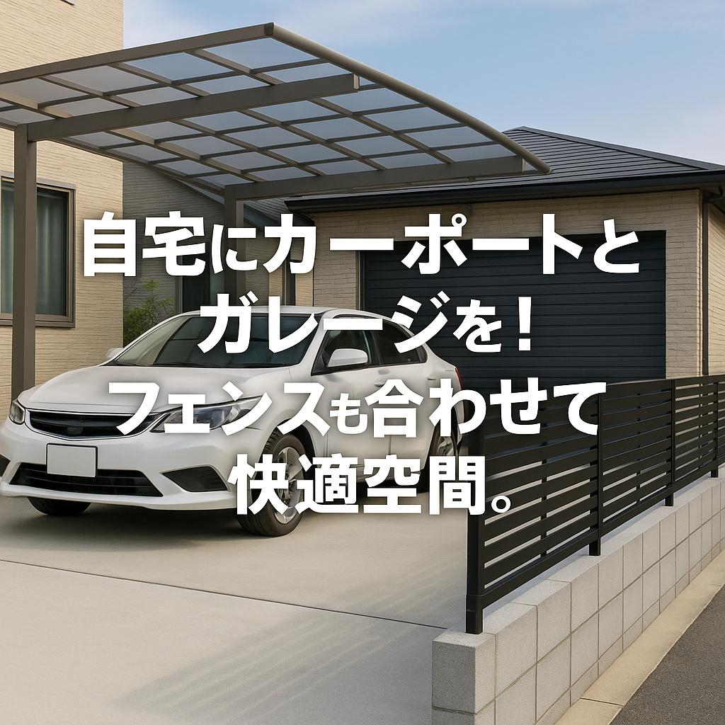 自宅にカーポートとガレージを!フェンスも合わせて快適空間。