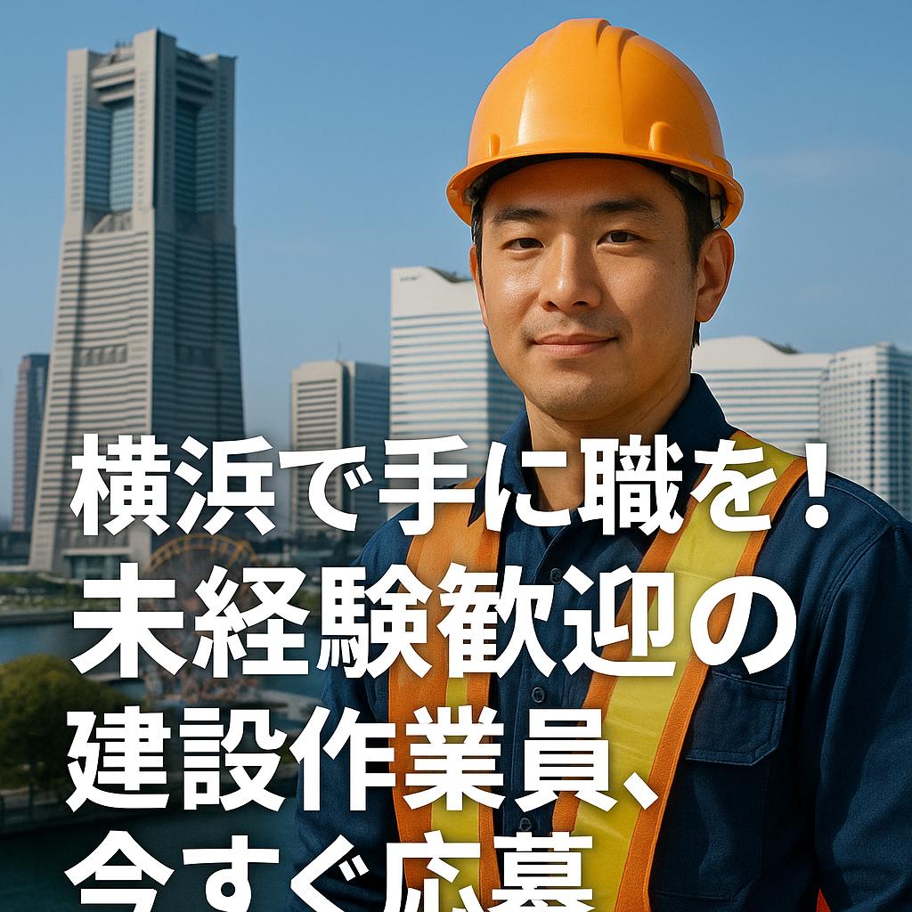 横浜で手に職を！未経験歓迎の建設作業員、今すぐ応募