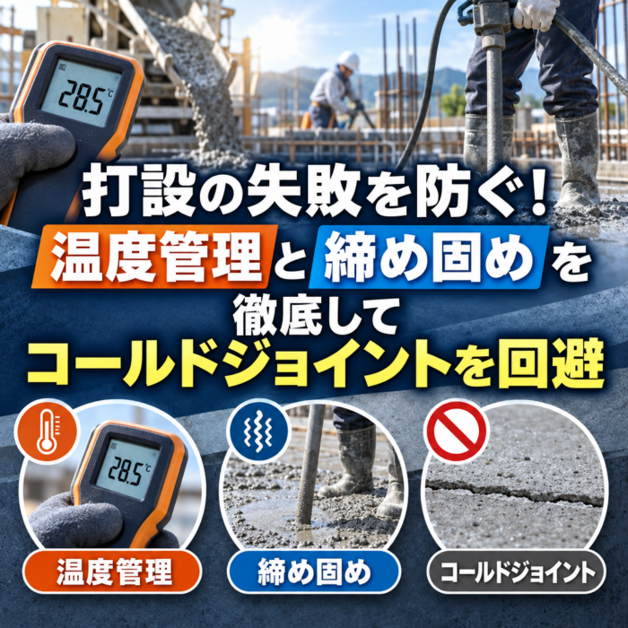 打設の失敗を防ぐ！温度管理と締め固めを徹底してコールドジョイントを回避